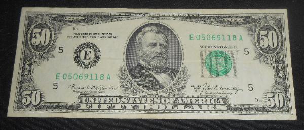 1969 B Richmond VA $50.00 Currency Note
